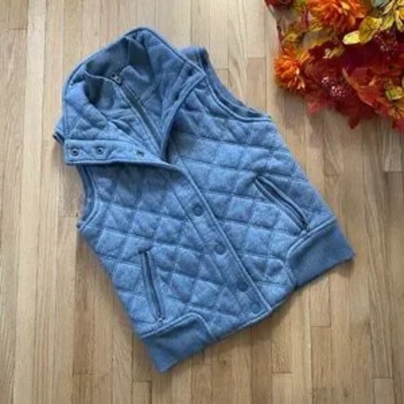Aeropostale Eighty Seven Quilted Cotton Gray Zip-Up Puffer Vest Size M - Picture 3 of 9